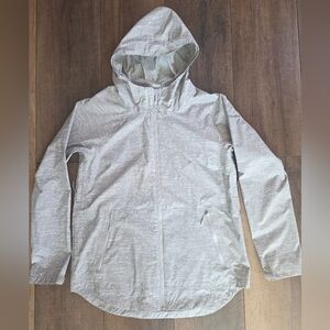 Columbia Light Gray/ White Print Whisper Ridge Waterproof Omni-Tech Jacket